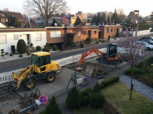 Bagger an der Georg-Büchner-Str. unterwegs