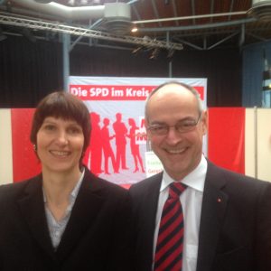 Detlef Ehlert, hier mit Hildens Bürgermeisteri Birgit Alkennings, SPD