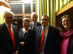 (v.l.n.r) Fraktionsvorsitz. Detlef Ehlert, Bundesministerin Barbara Hendricks, Landtagsabgeordneter Manfred Krick, Bundestagskandidat Jens Niklaus, Bundestagsabgeordnete Kerstin Griese
